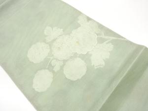 紗 銀駒刺繍万寿菊模様袋帯